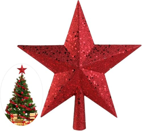 AOKWAWALIY Weihnachtsbaum Stern Weihnachtsbaumspitze Stern Leicht Glitzernde Christbaumspitze Weihnachten Bäume Christmas Tree Topper Stars