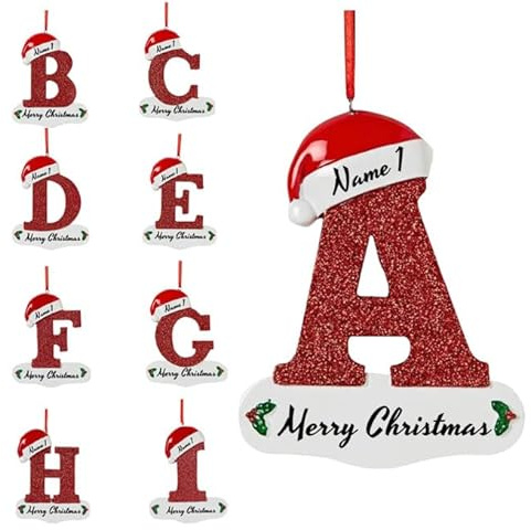 Personalisierte Weihnachtsanhänger mit Name, 2025 Kunstharz Weihnachtsbaumschmuck, Personalisierte Weihnachtskugeln Geschenke für Familienmitglieder, Ehemann, Freunde
