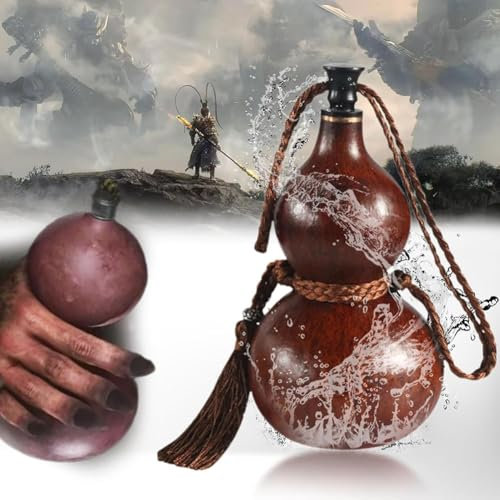 ZVUTRCUV Mitología Negra Botella de Agua de Calabaza Wukong, Botella de Agua de Viaje Deportiva de Calabaza clásica, Adecuada para Gimnasio, Gran Capacidad y Duradera (500Ml)