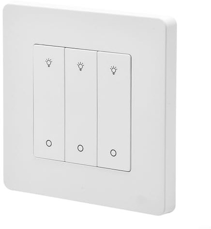 Uwithdanceme Smart Dimmer Switch With For ZigBee, Touch Dimmer Switch With Wallplate, For LED And Incandescent, 3 Way/Multi Location(3 Gang White)