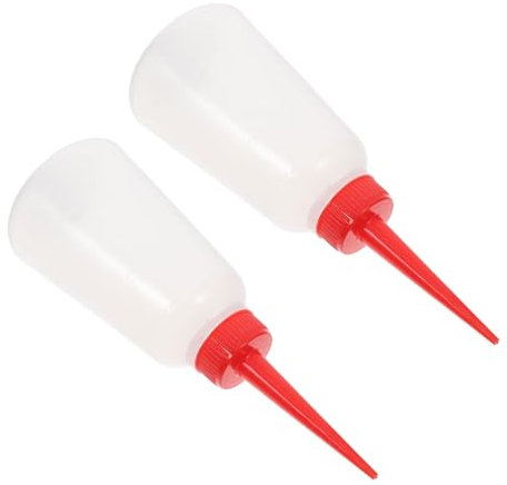 DIYEAH 2pcs Sewing Machine Oil Bottle Plastic Squeeze Bottles Red Spout Oil Dispenser for Embroidery Machine and Crafts