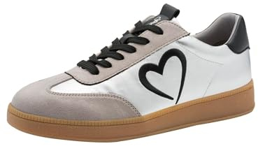 Marco Tozzi by Guido Maria Kretschmer Damen Sneaker flach mit weichem Innenfutter Bequem, Silber (Silver Comb), 38 EU