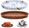 Vassoio Portaoggetti Decorativo, Vassoio Plastica Vassoi per Rotondi, Vassoi da Portata per Candele Snack Dolci Gioielli Cosmetici, 2 Pezzi (21x21cm)