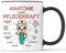 Tasse mit Spruch Anatomie einer Pflegekraft Becher Krankenschwester Krankenpfleger Altenpflegerin - lustiges Geschenk - Kaffeebecher als Geschenkidee - Kaffeetasse 330ml - Weiss-Schwarz