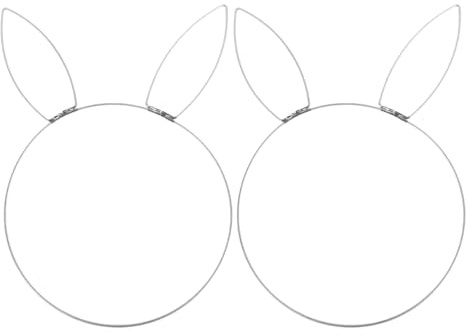 Amosfun 2st Hasenkopf-Reifen Hasenkopf Aus Draht Künstliche Girlande Hasenkranz Spitze Kaninchen Rundes Kaninchen Dekoratives Kaninchen Künstliches Kaninchen Runde Untersetzer Eisen Silver