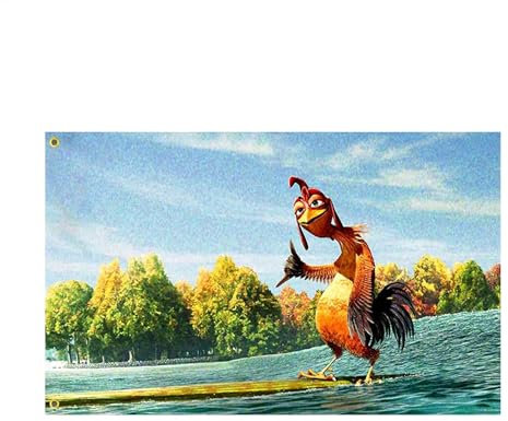 Funny Chicken Flags, 3x5 FT Double Sided Chicken Joe Tapestry, Decorative Chicks Tapestry Banners, Man Cave Wall Flag Hanging Surfs Up Poster, Wall Decor for Home, College Room