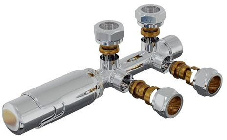 HAGO24 | Thermostat Heizkörperregler | Chrom | 50mm Rohrabstand | Zweirohr | Mittelanschluss | Wandanschluss | Frostschutzstellung | Multiblock | Anschlussgarnitur