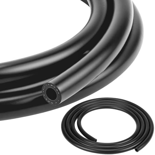 QWORK® 3 Meters Fuel Line Hose, 8mm Inner Diameter Fuel Pipe, Nitrile Rubber & Nylon Fiber Braided, for Trucks, Cars, Tractors, Small Engines