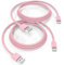 Cable USB C pour iPhone 16 15 Pro Max Plus,USB C vers USB Charge Rapide [2M/Lot de 2] Câble USB Type C Nylon Tressé Cable Voiture pour Apple CarPlay Compatible avec Samsung S25 S24 S23,iPad Pro-Rose