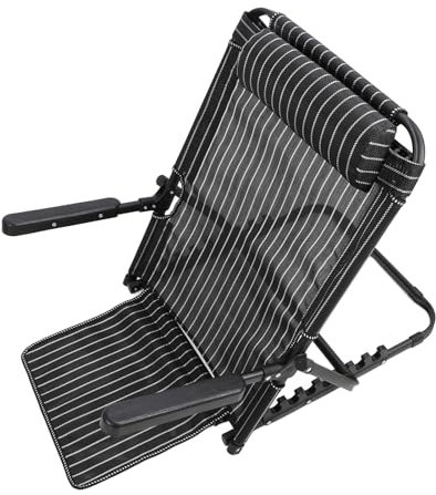 plplaaoo Fauteuil de lit réglable, Pliable et Portable, Multifonction, 7 Positions, avec Appui-tête et accoudoirs, pour Personnes âgées, handicapées, Femmes Enceintes, Tissu métallique, 70