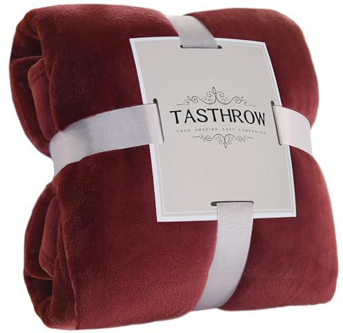TASTHROW Burgund Kuscheldecke Flauschig Decke Fleecedecke 130x150cm