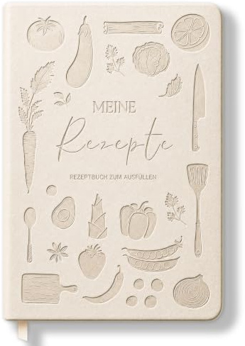 BIROYAL Rezeptbuch zum Selberschreiben A5, 120g Papier, Hardcover | Eigenes Kochbuch mit Umrechnungstabelle & Inhaltsverzeichnis, Platz für 100 Rezepte, Doppelseite pro Rezept, für Hobbyköche