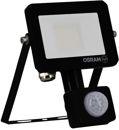 Osram LUX LED Flutlicht modern 20W, 1800lm, 3000K, IP65, Aluminium Schwarz, Außenstrahler, Milchglas