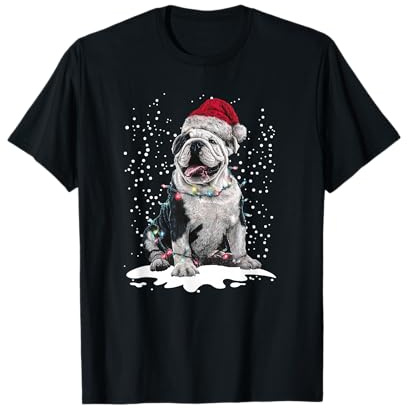 Hund Xmas Männer Frauen Favorite Englische Bulldogge Weihnachten T-Shirt