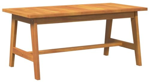 Nqyjm - Punta de sofá, mesa baja, aceite natural, madera de acacia maciza, mesa auxiliar para balcón, jardín, piscina, 4106453
