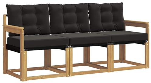 vidaXL Outdoor-Sofagarnitur mit Kissen 3 pcs Weiß und Schwarz, Gartenmöbel, strapazierfähiges Outdoor-Sofa, Loungeset für die Terrasse, Komfort beim Sitzen