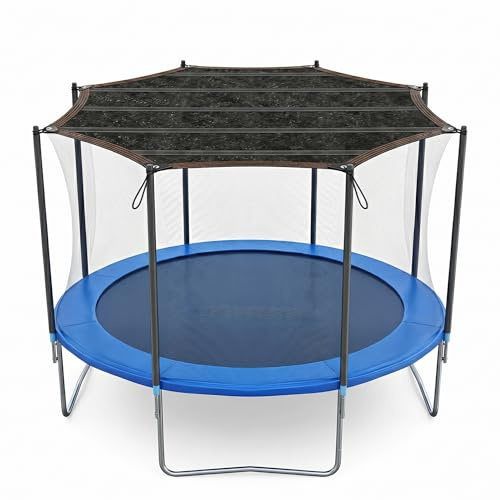 Tidora Trampolin Sonnenschutz 305 cm (10ft) für 8 Stangen | UV-Schutz, Atmungsaktives Sonnensegel, Verstärkte Gurtbänder, Anti-Durchhang Dach, Wasserdurchlässig