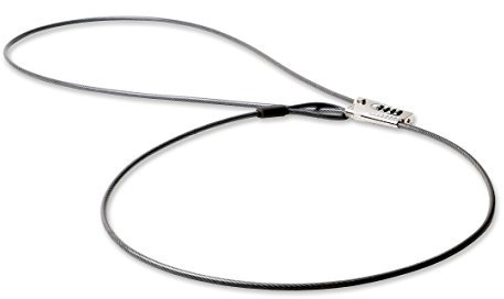 Lifeventure Compact And Thin Bike Lock, Ultra-Secure Compact 4-Digit Combination Sliding Lock With 2 Metre Length Cable for Bike, Ski, Snowboard, Scooter And Pushchair, Silver