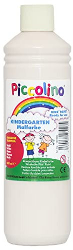 Kindermalfarbe - Piccolino Kindergarten Malfarbe weiß 500ml - Schulmalfarbe Kita Grundschule