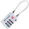 OW-Travel Candado Combinacion Cable Acero Flexible Anti robo. Candado maleta TSA numerico 3 Digitos. Candados mochila y maletas. TSA candado Taquilla Gimnasio. andado seguridad equipaje Plata 1