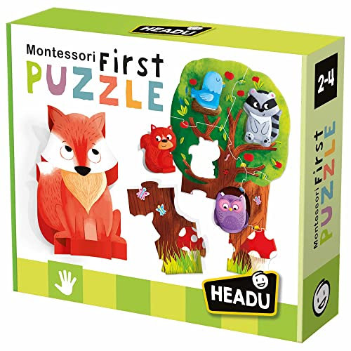 Headu - Montessori My First Puzzle The Forest Spiel, Mehrfarbig, IT20133