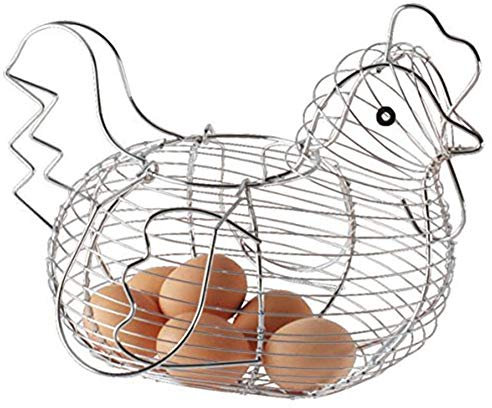 Verchromte Draht Huhn-Shaped Ei-Halter Korb