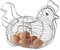 Verchromte Draht Huhn-Shaped Ei-Halter Korb