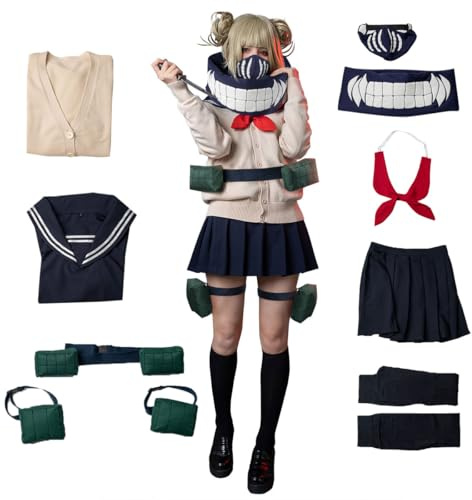 Cosfun Women's Himiko Toga Cosplay Costume Full Outfits Sailor Uniform Upgraded Ver mp004177
