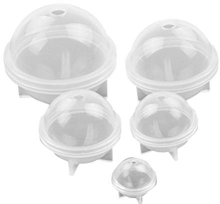 SUPVOX 5 unids Esfera Redonda Molde de Silicona para Resina Joyería de Epoxi Fabricación de Cera de Vela Jabón Hecho En Casa DIY Molde de de Baño de Plástico -5 Diferentes tamaños