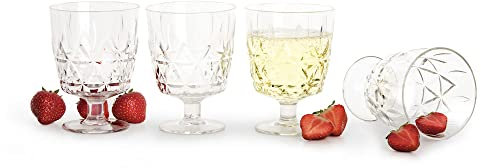 Sagaform Picknick Gläser 4er Set aus Acryl in Transparent mit einem Volumen von 300ml, 8x11cm, 5017851