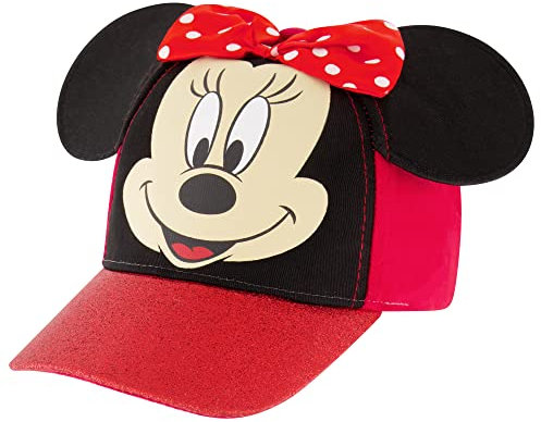 Disney Mädchen Baseball Cap, Minnie Mouse Ears Adjustable Toddler Or Girl Hats for Kids Baseballkappe, Rot/Ausflug, einfarbig (Getaway Solids), 4-7 Jahre