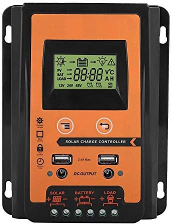 Contrôleur MPPT, 12V / 24V 30A MPPT Contrôleur de charge solaire panneau solaire régulateur de batterie double affichage LCD USB (30A)