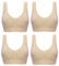 Marielle 4 Pack Double Lined Material Premium Comfort Bra Seamless Bralette No Wire S-5XL (4-Pack Nude, M)