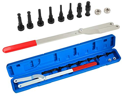 Froadp Nockenwellenwerkzeuge Satz, Gegenhalteschlüssel Kurbelwellenrad, Schlüssel Gegenhalter KFZ Werkzeug mit Koffer, Nockenwellen Spannen