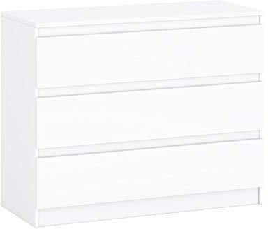Target Home Kommode mit DREI Schubladen Sideboard Mehrzweckschrank Schrank fur Wohnzimmer Schlafzimmer Kinderzimmer Garderobe Flur 2 Farbvarianten (45x106x84.5 cm LxBxH) (Weiß)