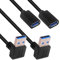 BRIEFCEC USB Adapter Kabel, USB Winkelstecker 90 Grad USB 3.0 Stecker Adapter Um 90 Grad nach links/rechts/oben/unten abgewinkelt Adapter USB auf klinke (30CM, Unten, 2Stü)