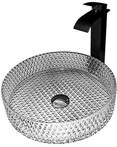 Atack-B Lavabo da Appoggio Tondo Lavandino Bacinella Lavamani Lavello Sanitari da Bagno per Bagno Casa Bidet Lavabo 395 X 395 X 105mm (Bianca,Pacchetto 1)