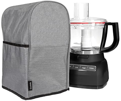 Crutello Küchenmaschinen-Abdeckung mit Aufbewahrungstaschen für große 11-14 Tassenmaschinen, passend für verschiedene Marken