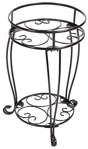 Soporte de Planta de Metal, Soportes de Maceta de Arte de Hierro, Estante Negro para Macetas para Interiores Y Exteriores