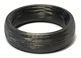 Ring Carbon schwarz glatt gewölbt bandring Herrenring #66