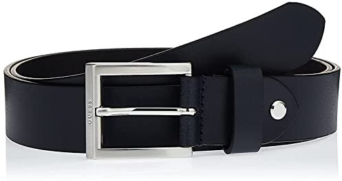 Guess BM7425LEA40 Herrengürtel aus schwarzem Leder LEDER M/Blu