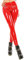 Fashion Design Leggings Damen Wetlook Lederlook Lack Optik Thermo Leggings High Waist Hose (L/XL, Rot)