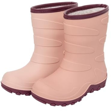 FUNCOO PLUS Stivali invernali caldi foderati per ragazze e ragazzi, stivali da pioggia e neve, taglia 27-38, Rosa, 34 EU