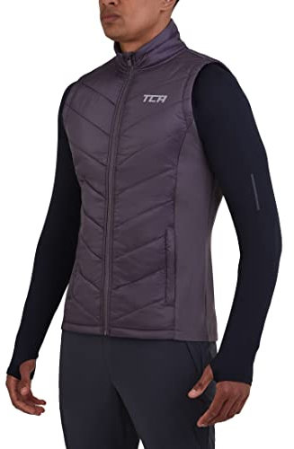 TCA Excel Runner Gilet da Corsa da Uomo Sportivo Termico con Tasche Zip - Viola, S
