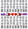 TSHAOUN 80 Stück Schuh-Charm, 74 Stück Nummern Buchstaben und 6 Stück Herzförmiges Hello Schuh-Anstecker-Dekoration, Clog-Dekor, Armband-Charms, Schuh-Charm für Kinder Erwachsene (80 Pcs)