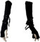 Moonlove Black Punk Gloves for Women Men Transgender, Classic Gothic Long Elbow Length Buckles Hiphop Band Party Fancy Dress Costume Dance Fingerless Gloves Arm Warmer