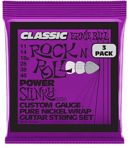 Ernie Ball Power Slinky Classic Rock n Roll Pure Nickel Wrap Electric Guitar Strings - 11-48 Gauge