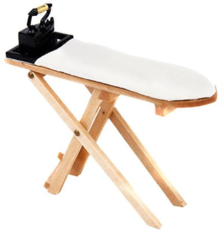 perfk Plancha con Tabla de Planchar de Muñecas 1:12, Muebles de Dormitorio, Juguetes de Decoración