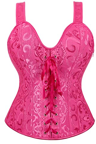 Grebrafan Pirate Cosplay Women Corset Bustier with Straps | Surface brocade zip corset for bachelorette party or playful daytime, Wear as outerwear or a costume piece