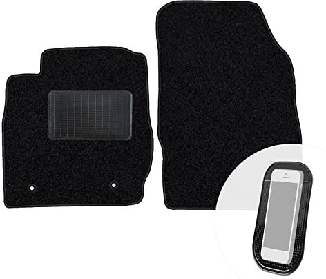 moto-MOLTICO Vorne Fußmatten Auto Velours Autoteppiche Schwarz Automatten Set 2-teilig passend für Ford Fiesta 2008-2011